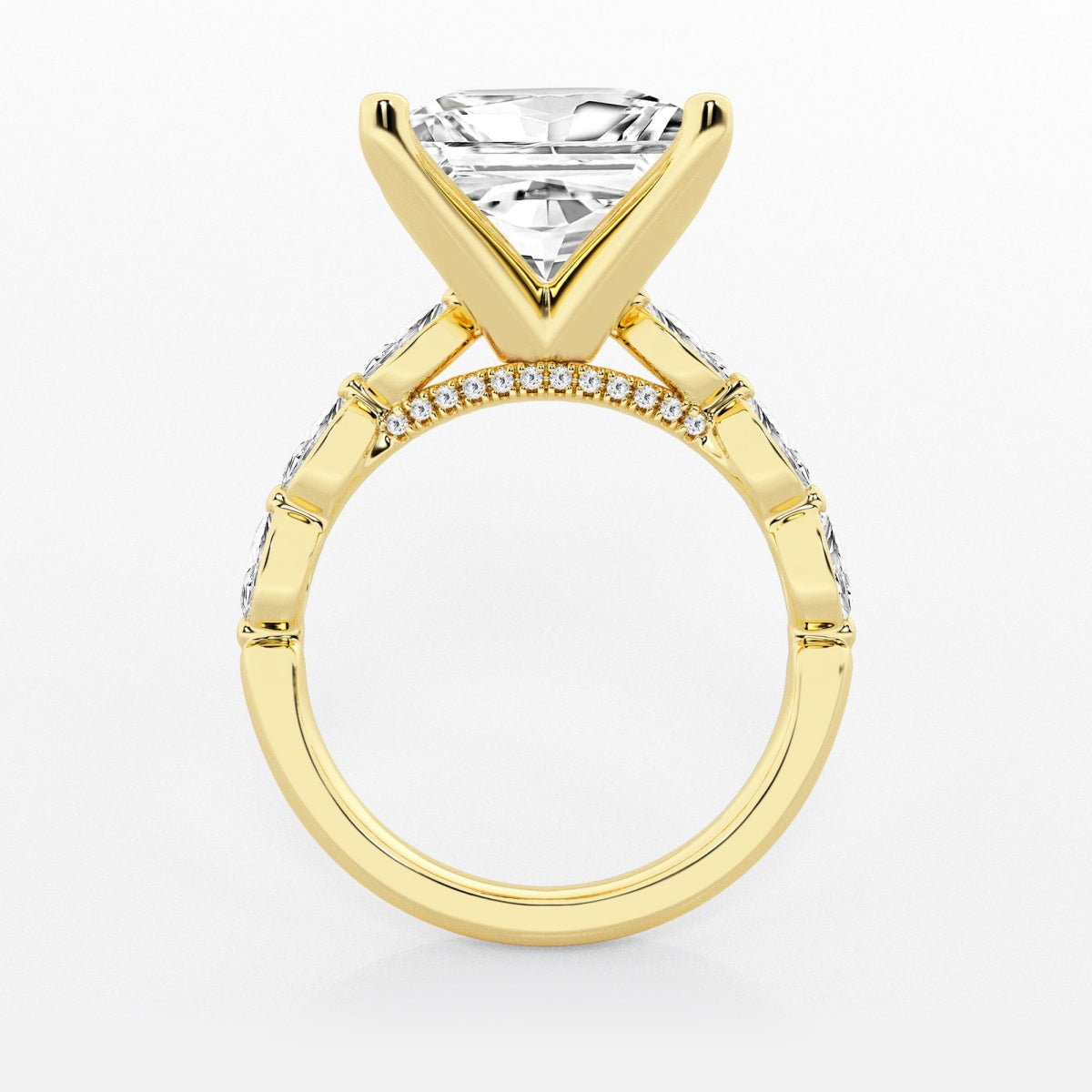 Mila - Floating Side Stones Engagement Ring