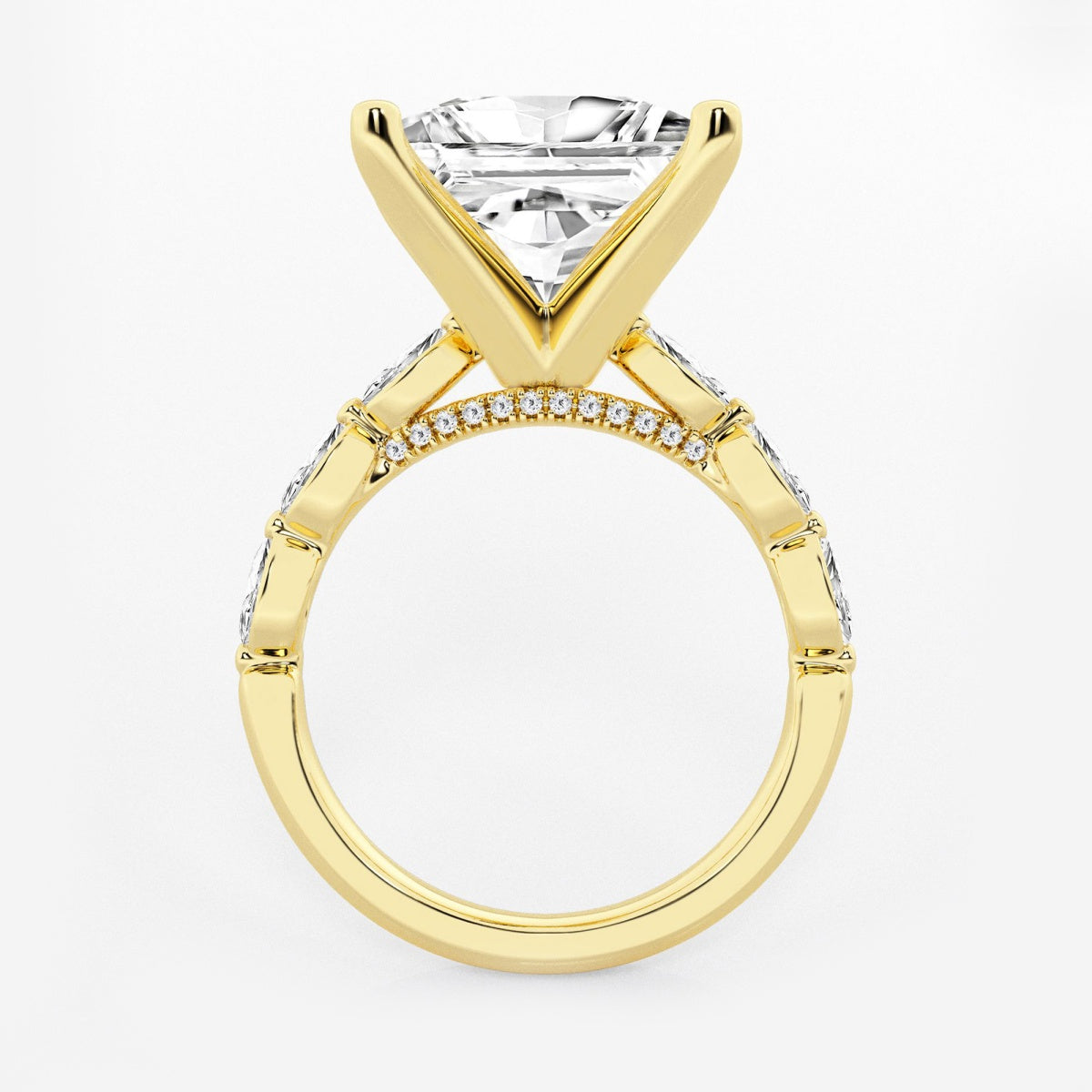 Mila - Floating Side Stones Engagement Ring