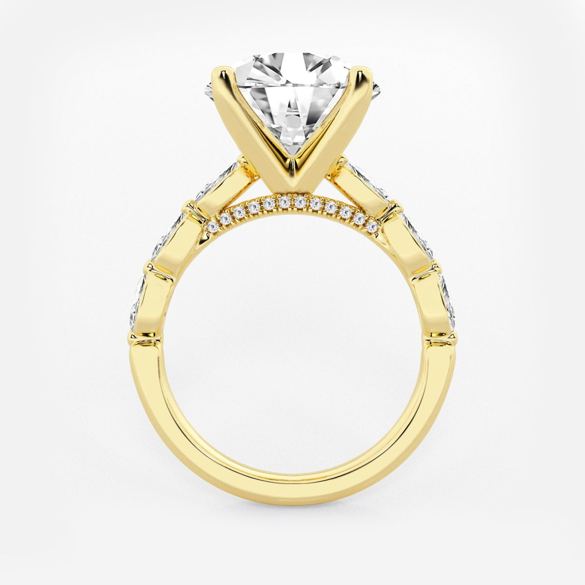 Mila - Floating Side Stones Engagement Ring