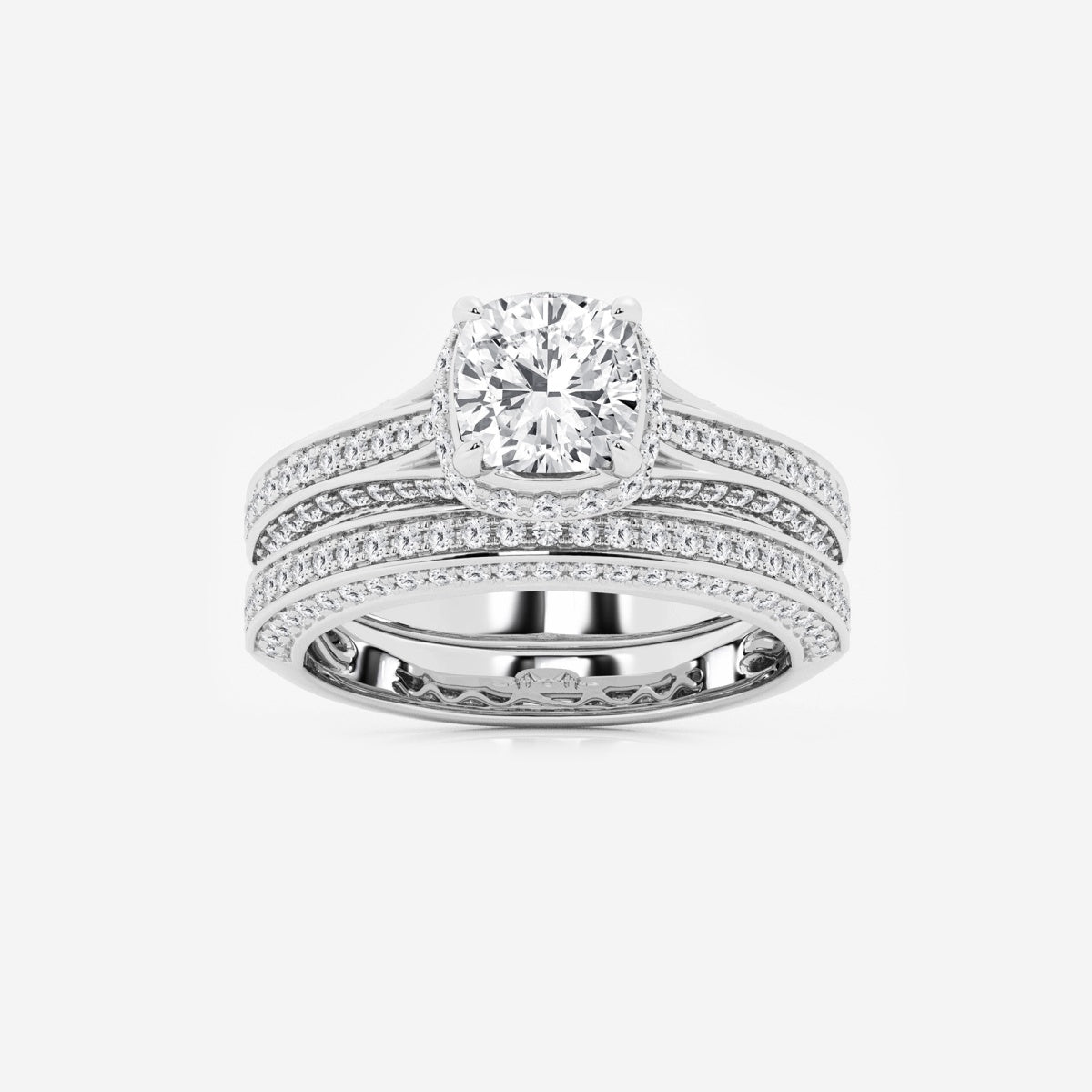 Brielle - Hidden Halo Bridal Set Engagement Ring