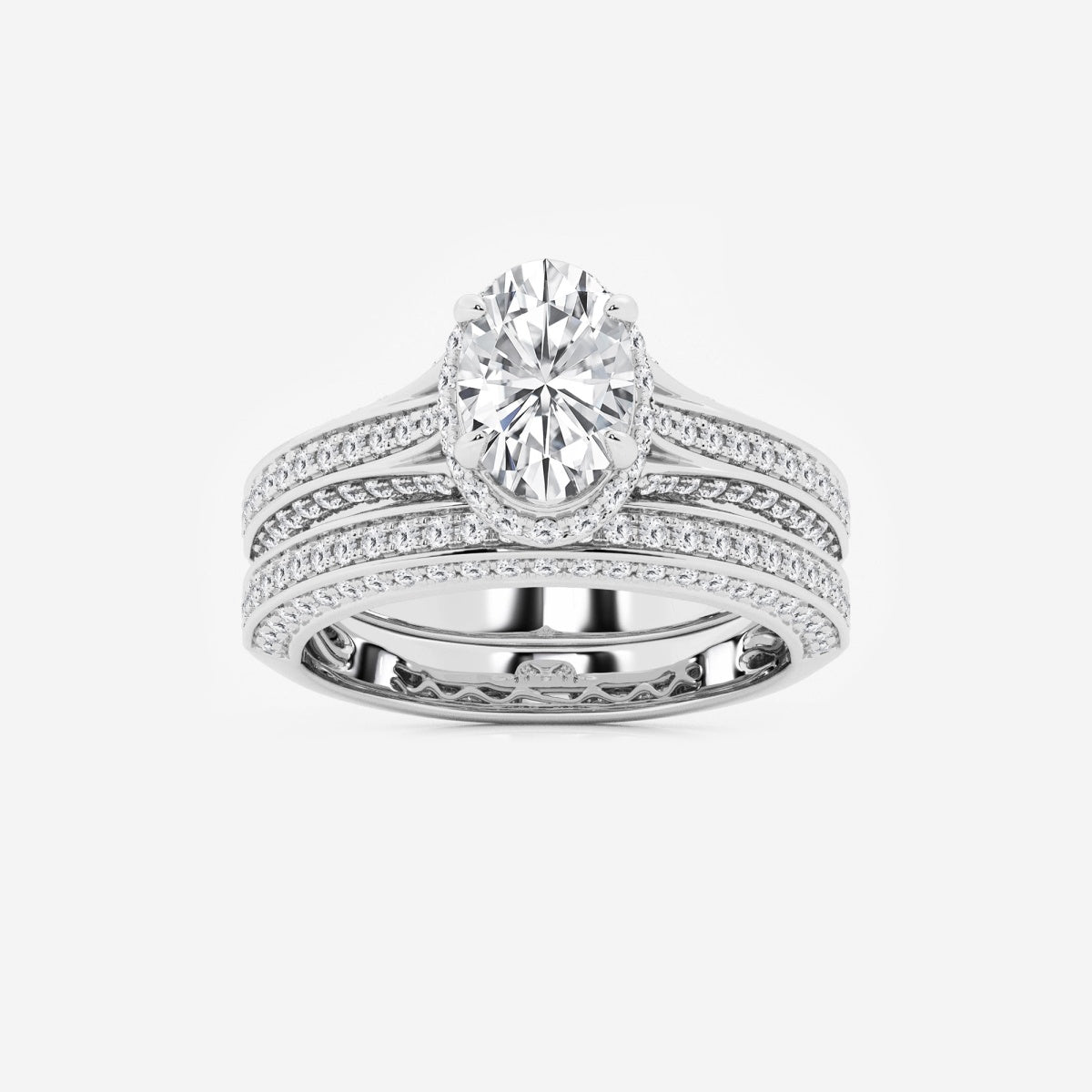 Brielle - Hidden Halo Bridal Set Engagement Ring