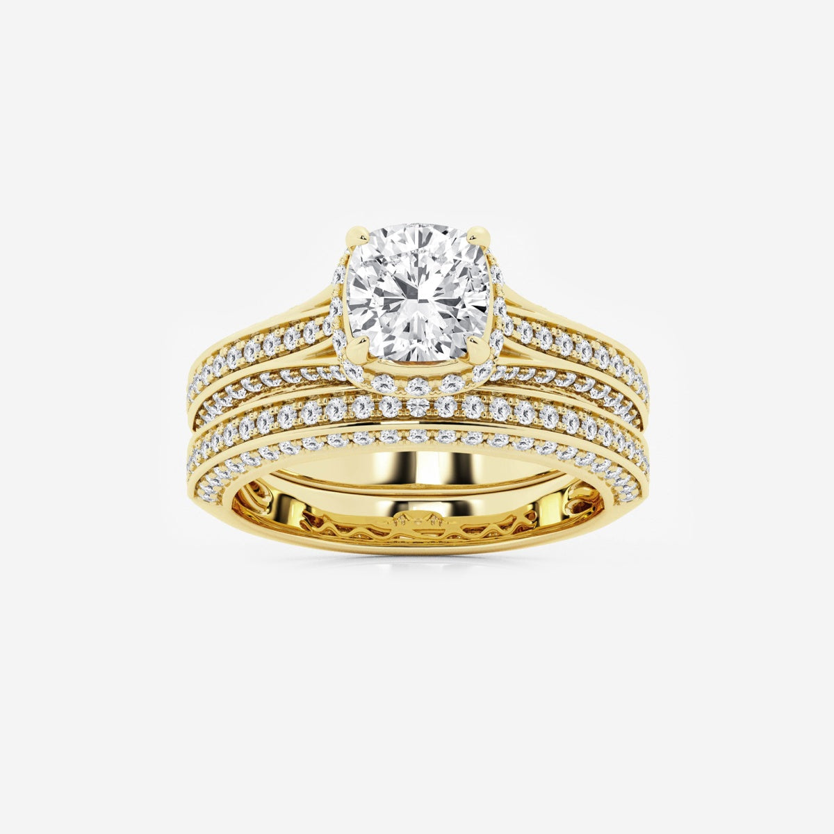 Brielle - Hidden Halo Bridal Set Engagement Ring