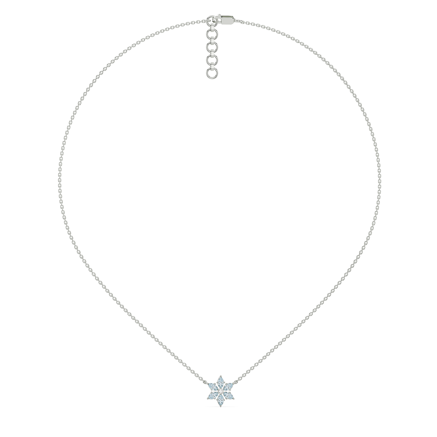 Snowflake - Lab Diamond Pendant Necklace
