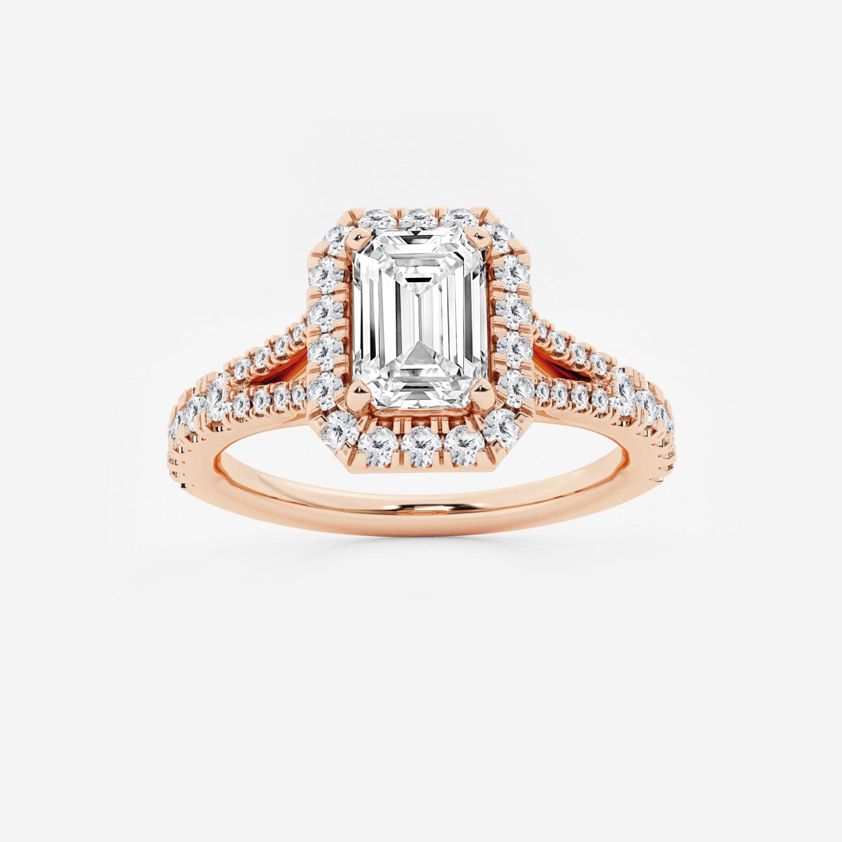 Sophia - Split Shank Halo Engagement Ring