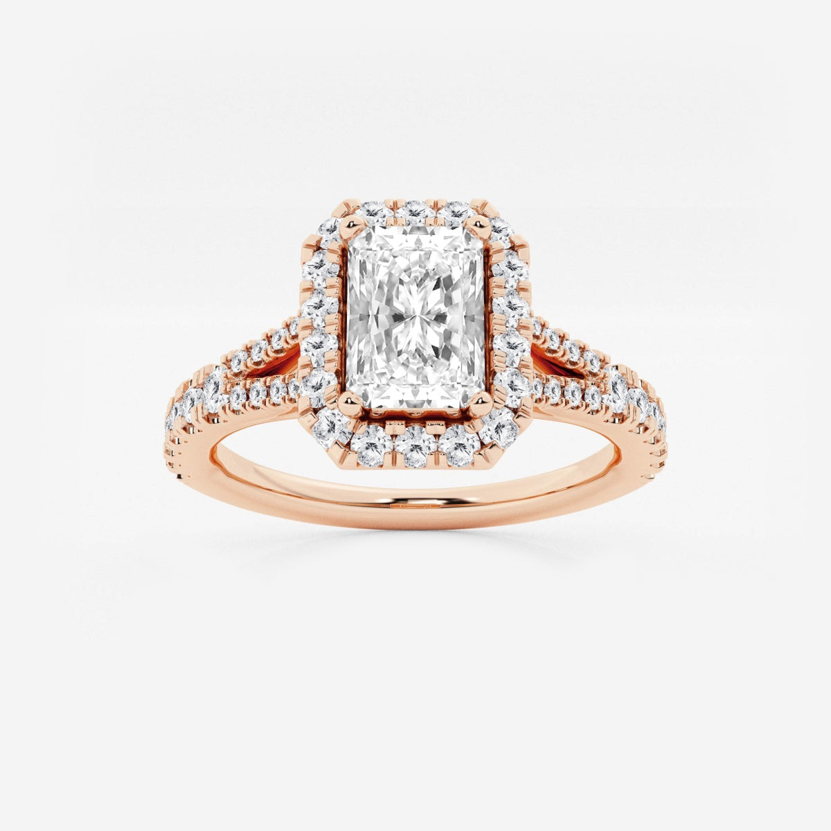 Sophia - Split Shank Halo Engagement Ring