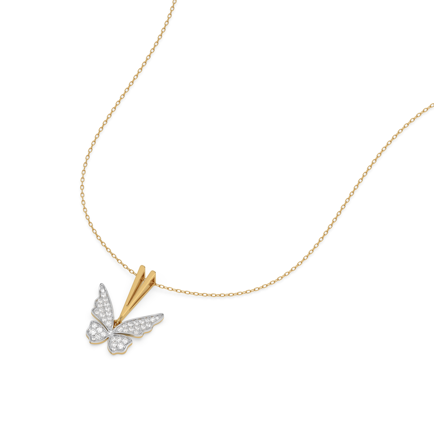 Winged Whimsy - Lab Diamond Pendant Necklace