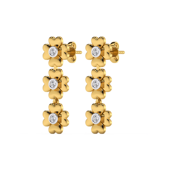 Golden Glow Petal - Lab Diamond Drop Earrings