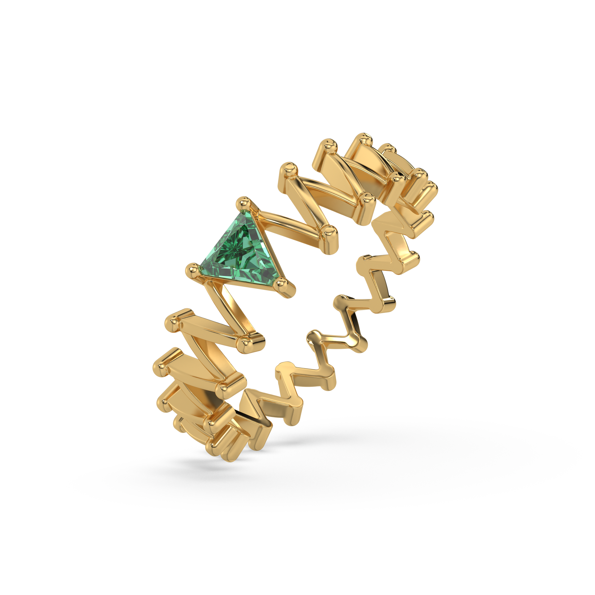 Nature's Flow - Emerald Band Ring