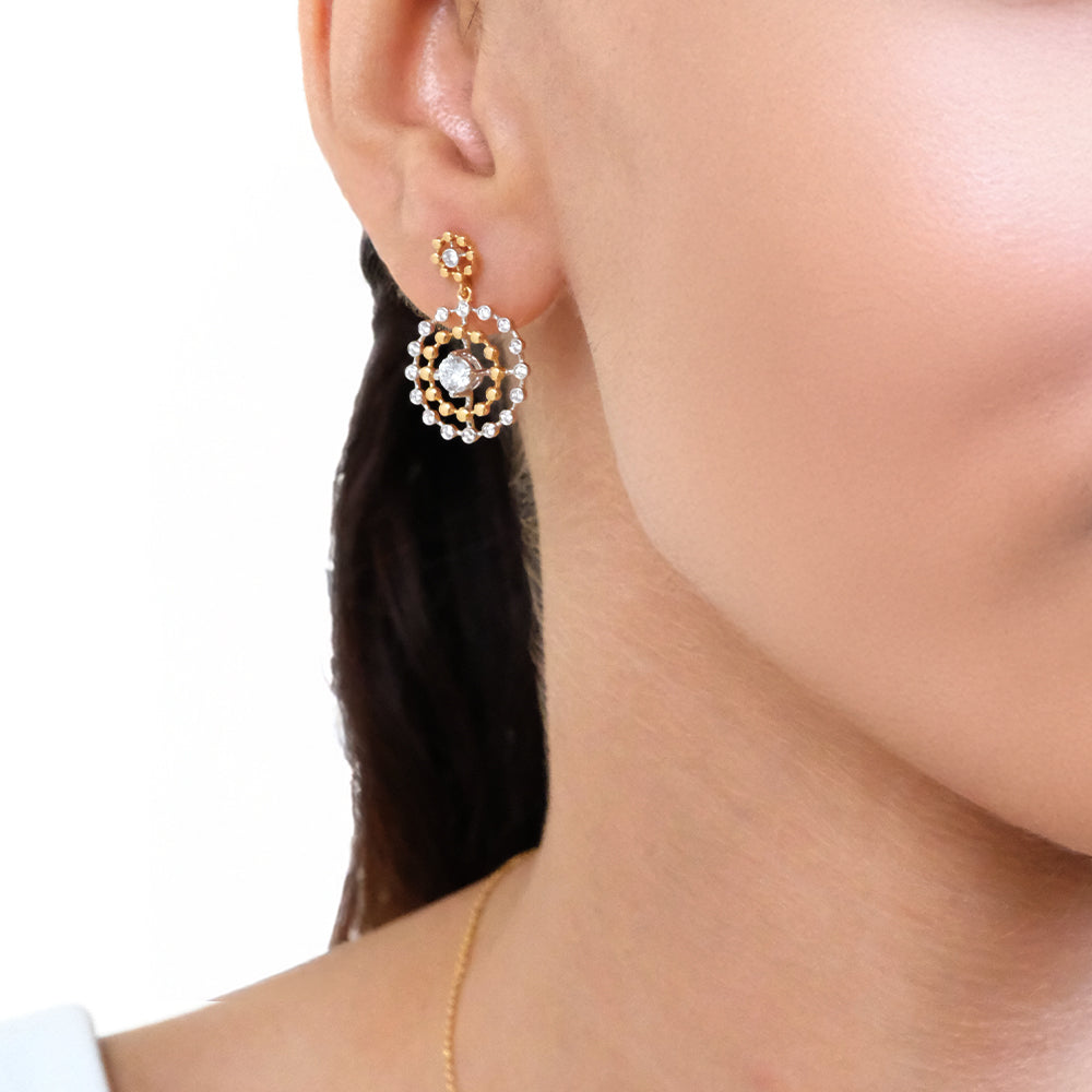 Rain-Dance - Lab Diamond Solitaire Earrings