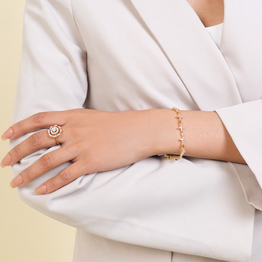 Golden Spring - Lab Diamond Tennis Bracelet