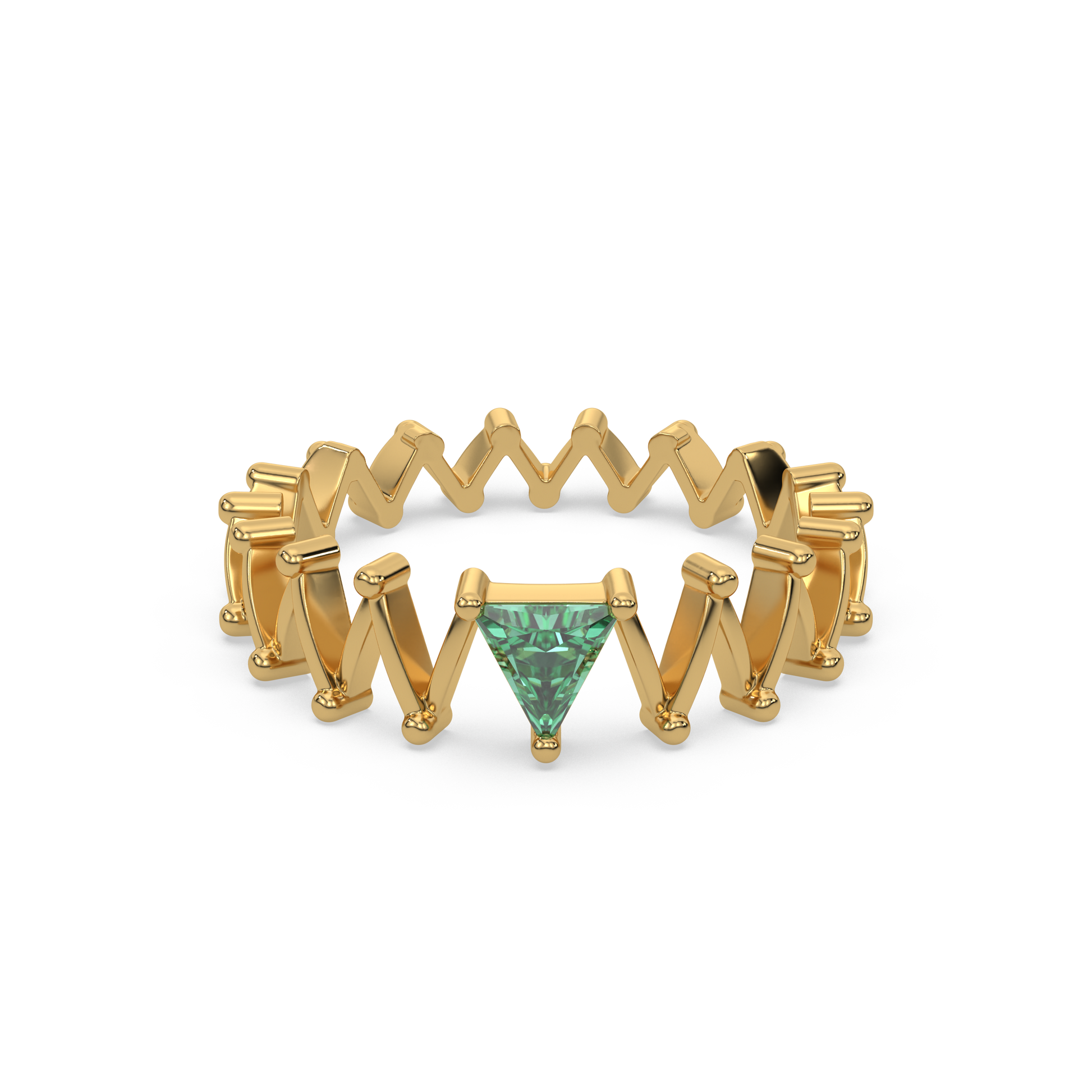 Nature's Flow - Emerald Band Ring
