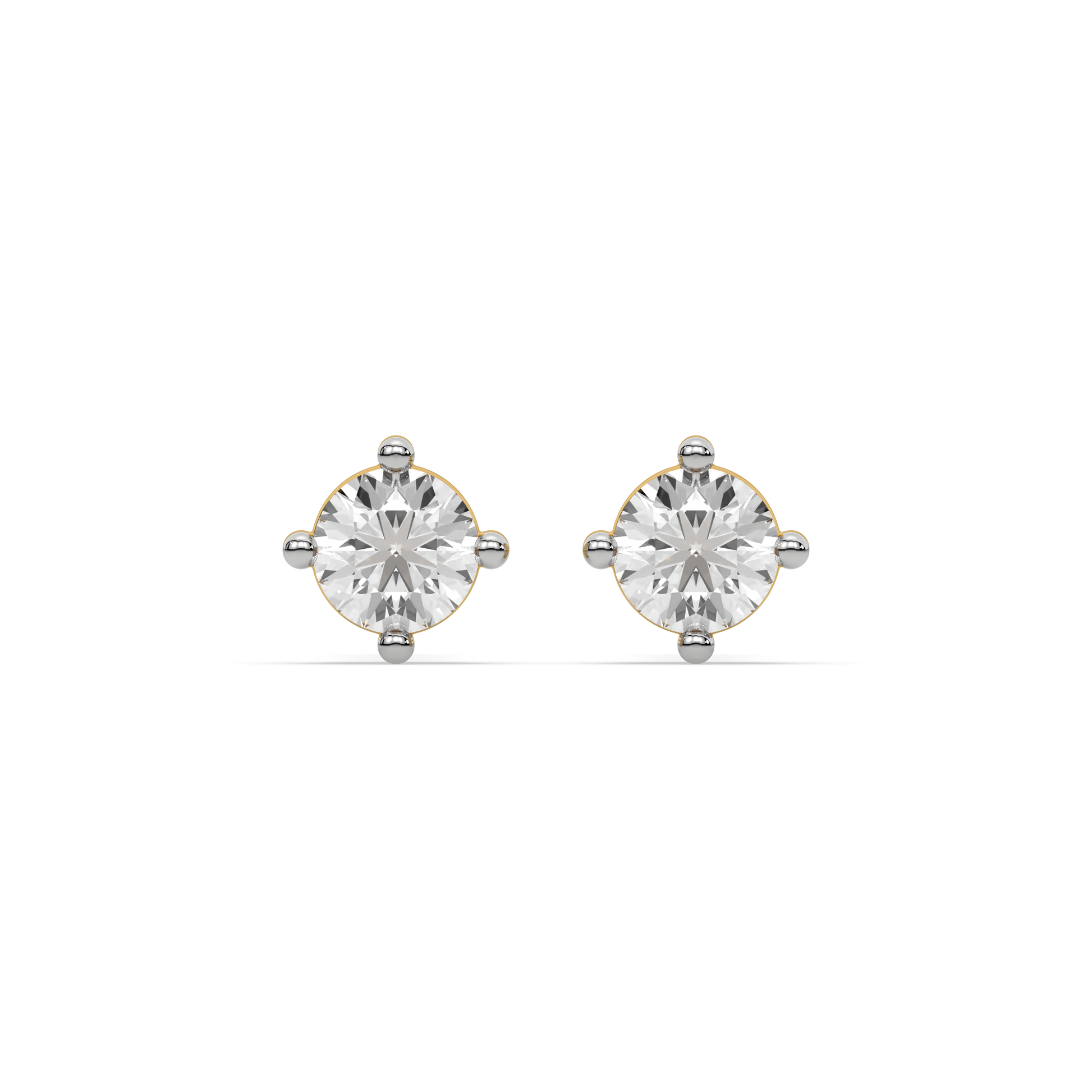 Golden Edge - Lab Diamond Solitaire Earrings