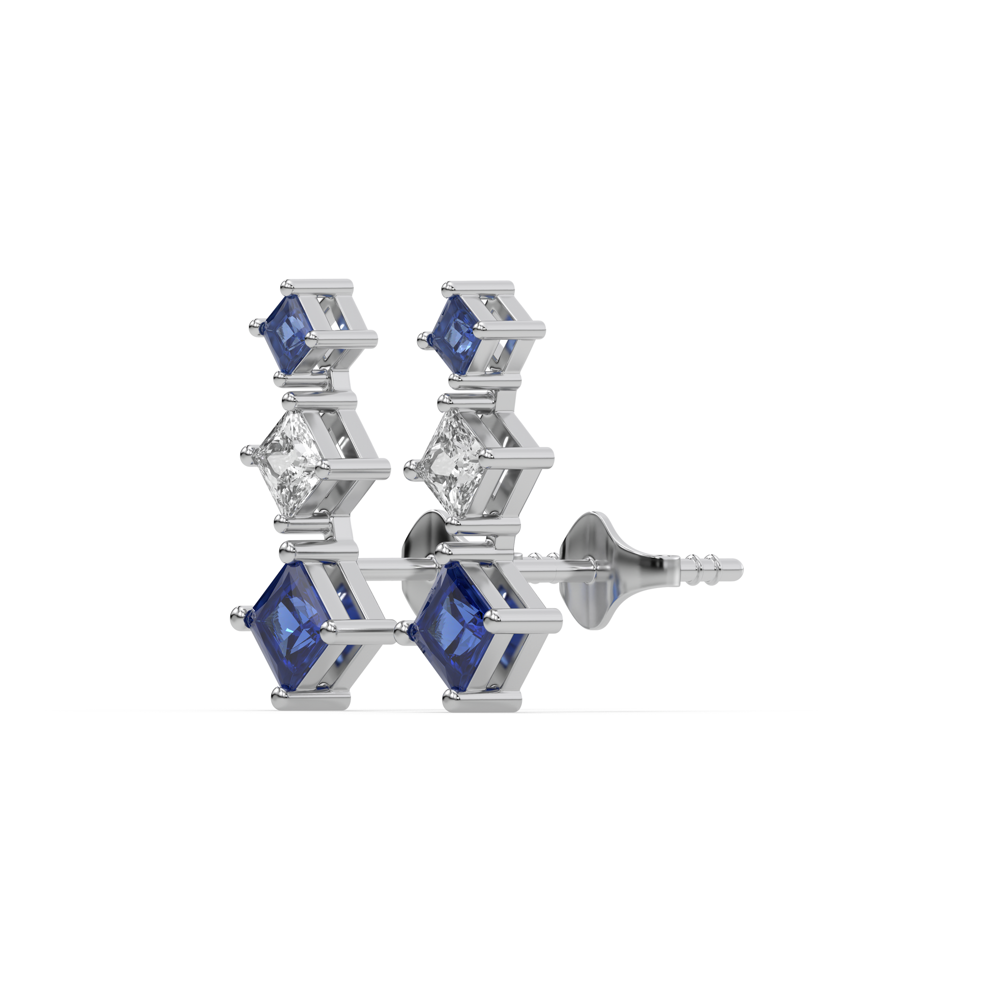 Blue Serenity Ear Cuffs - Lab Diamond Earrings