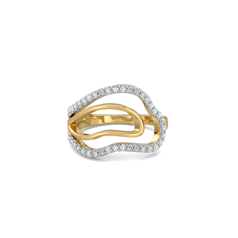 Abstract Curves - Lab Diamond Cocktail Ring