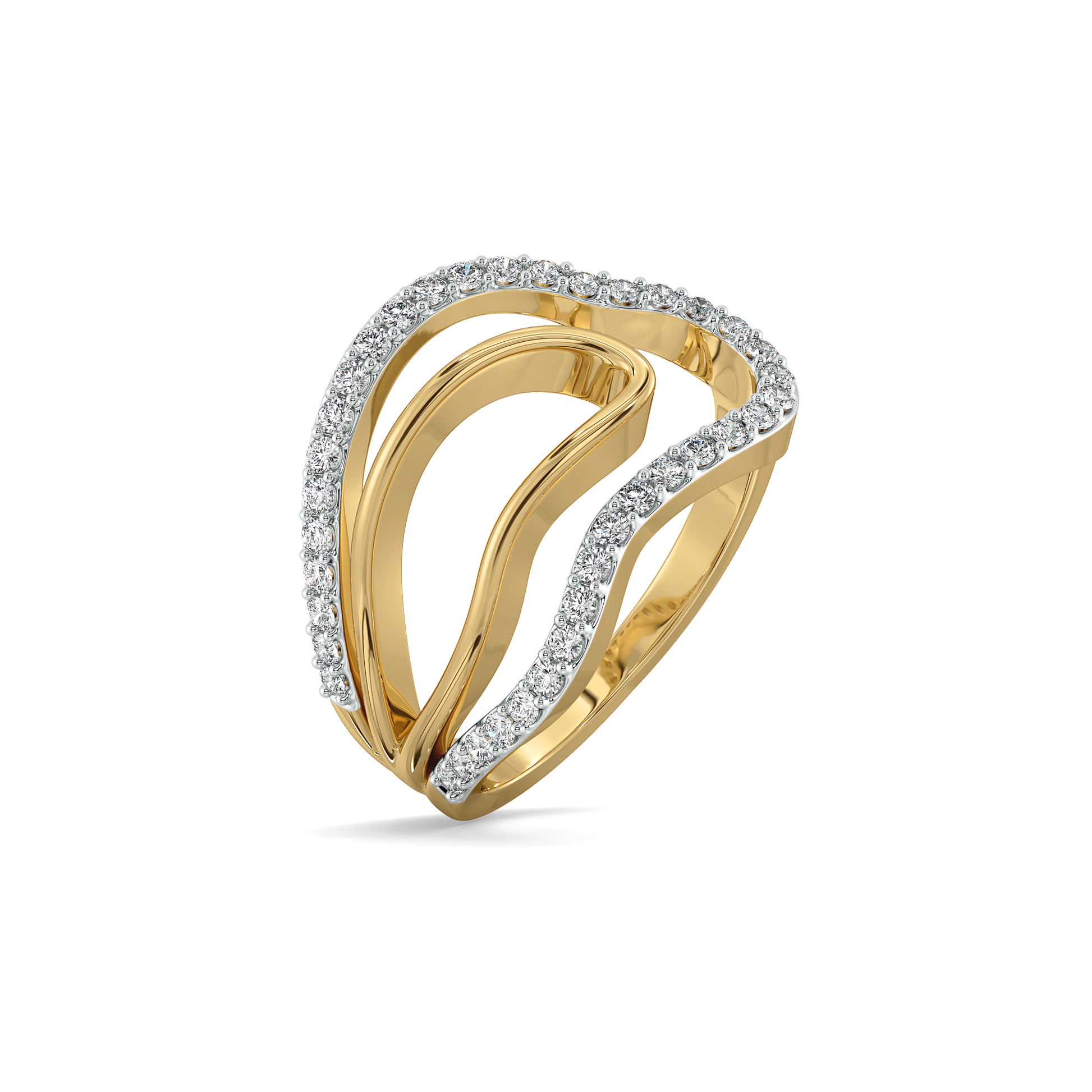 Abstract Curves - Lab Diamond Cocktail Ring