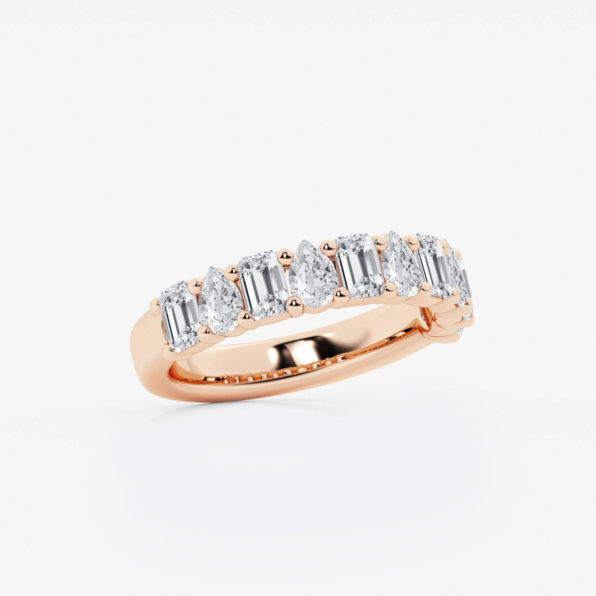 Adeline - Alternating Stone Design Wedding Ring