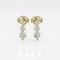 Adeline - Cascading Three-Stone Elegance Earrings