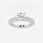 Aurora - Split Prong Side Stones Engagement Ring