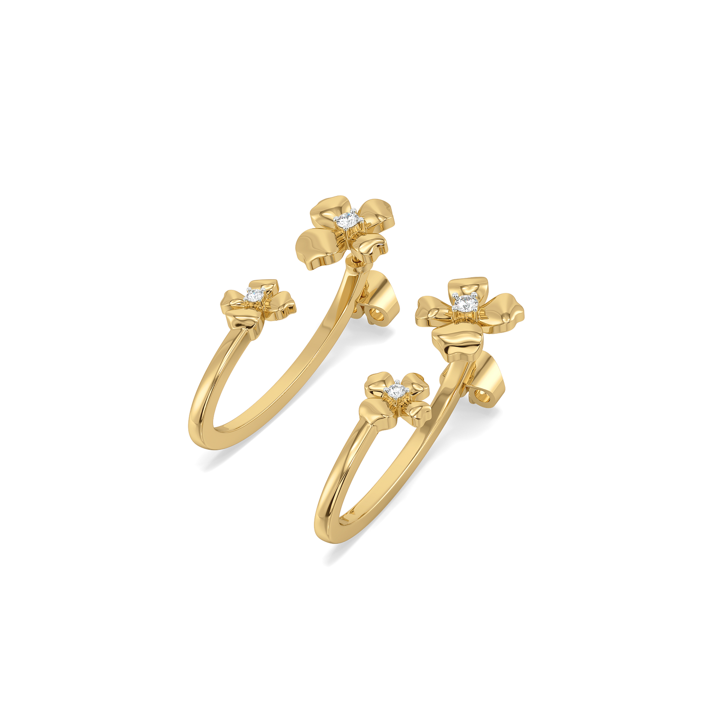 Blossom - Lab Diamond Hoop Earrings