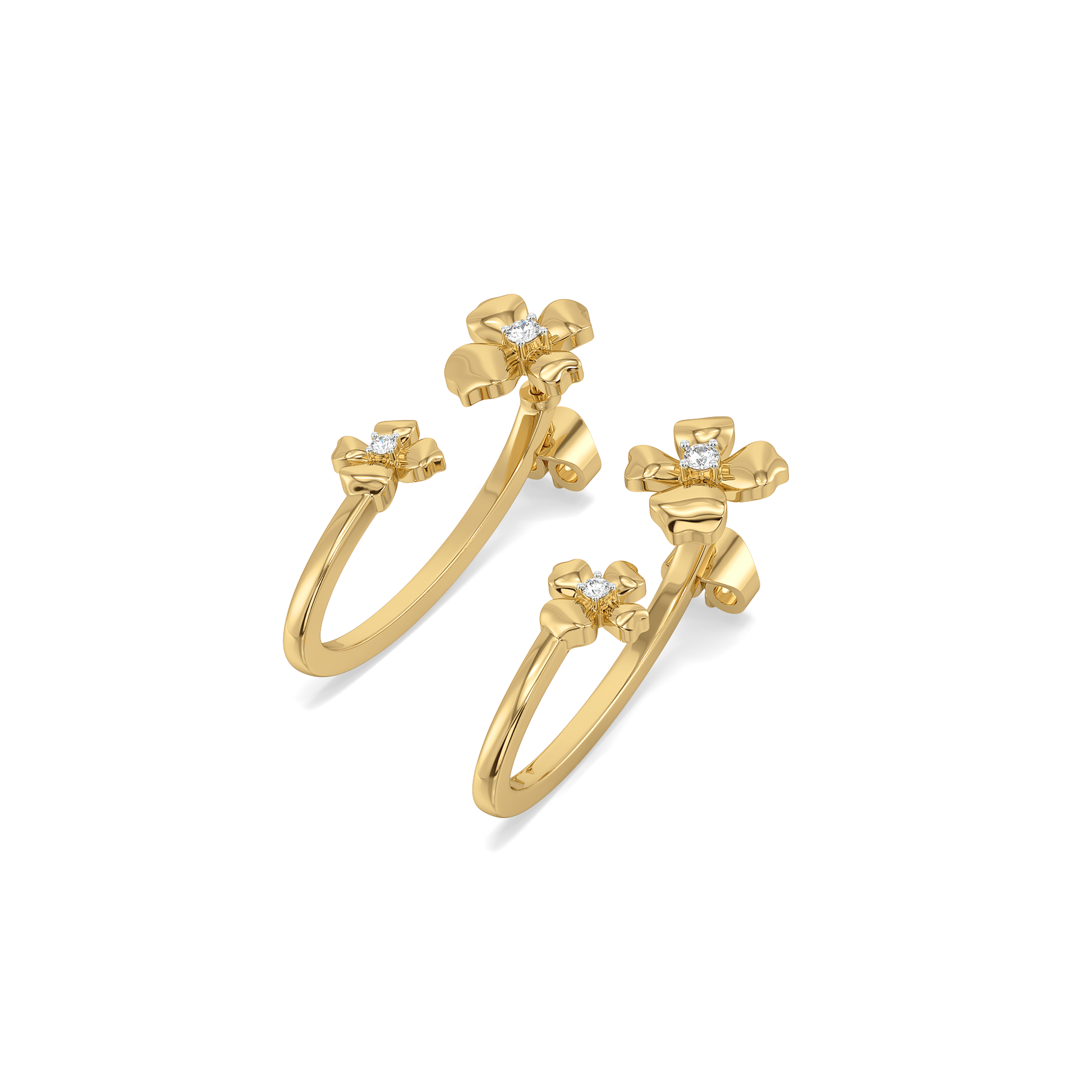 Blossom - Lab Diamond Hoop Earrings