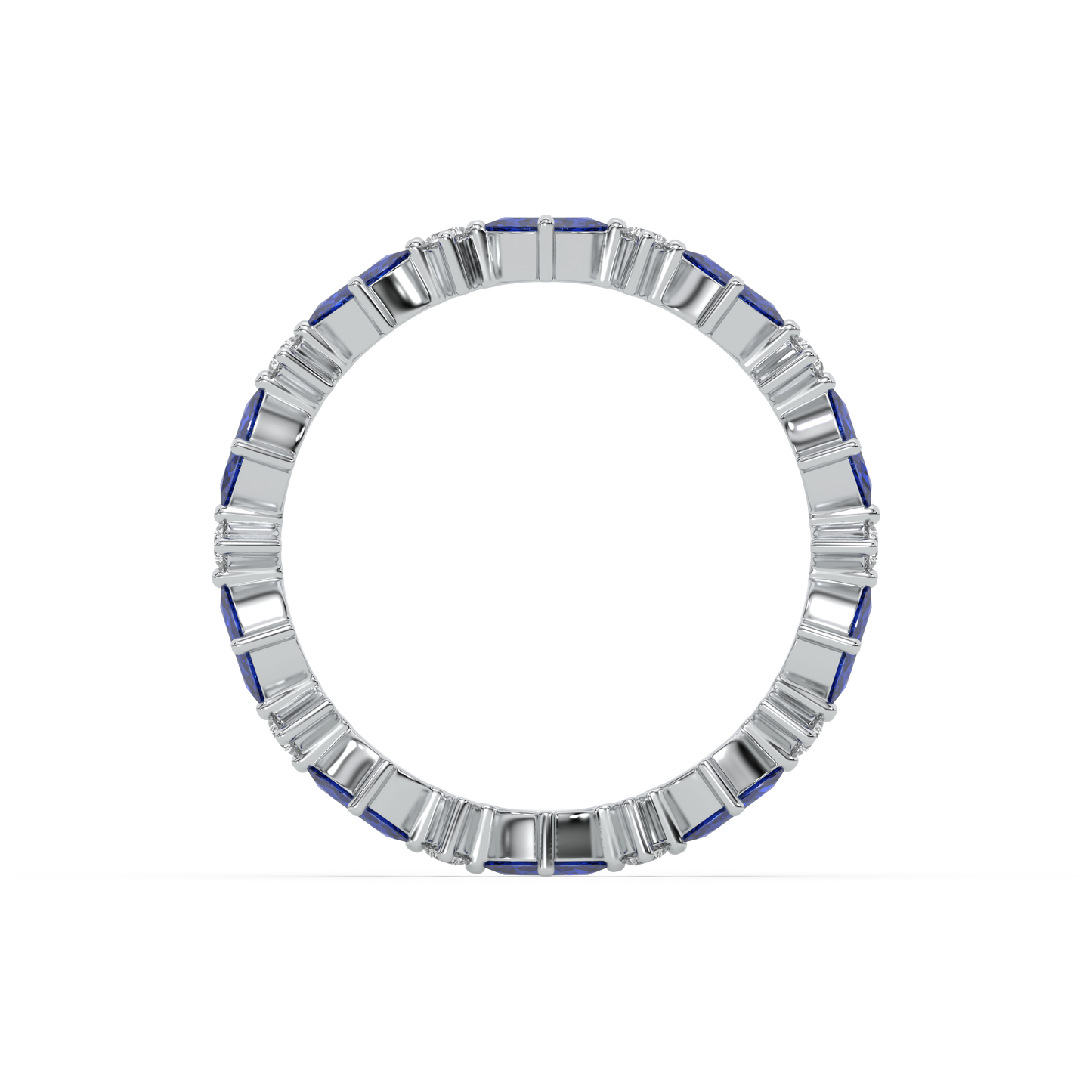 Blue Sapphire - Lab Diamond Eternity Ring