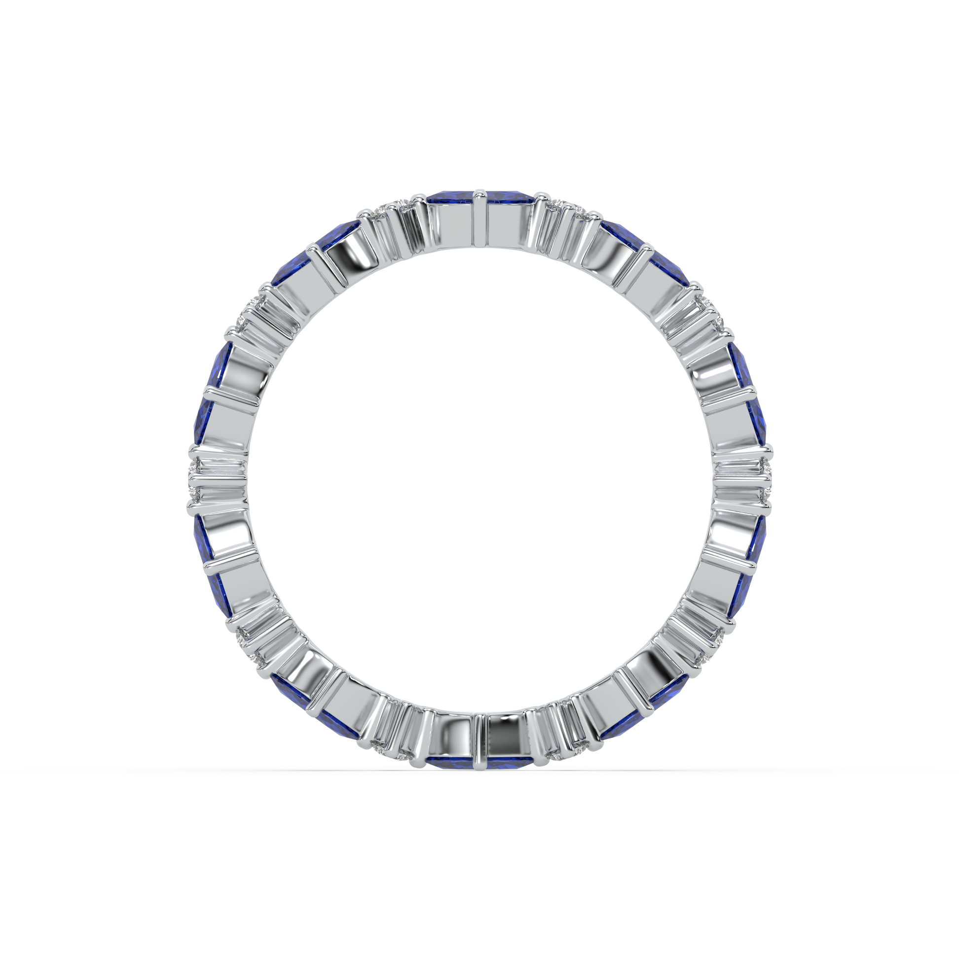 Blue Sapphire - Lab Diamond Eternity Ring