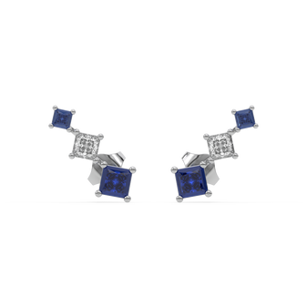 Blue Serenity Ear Cuffs - Lab Diamond Earrings