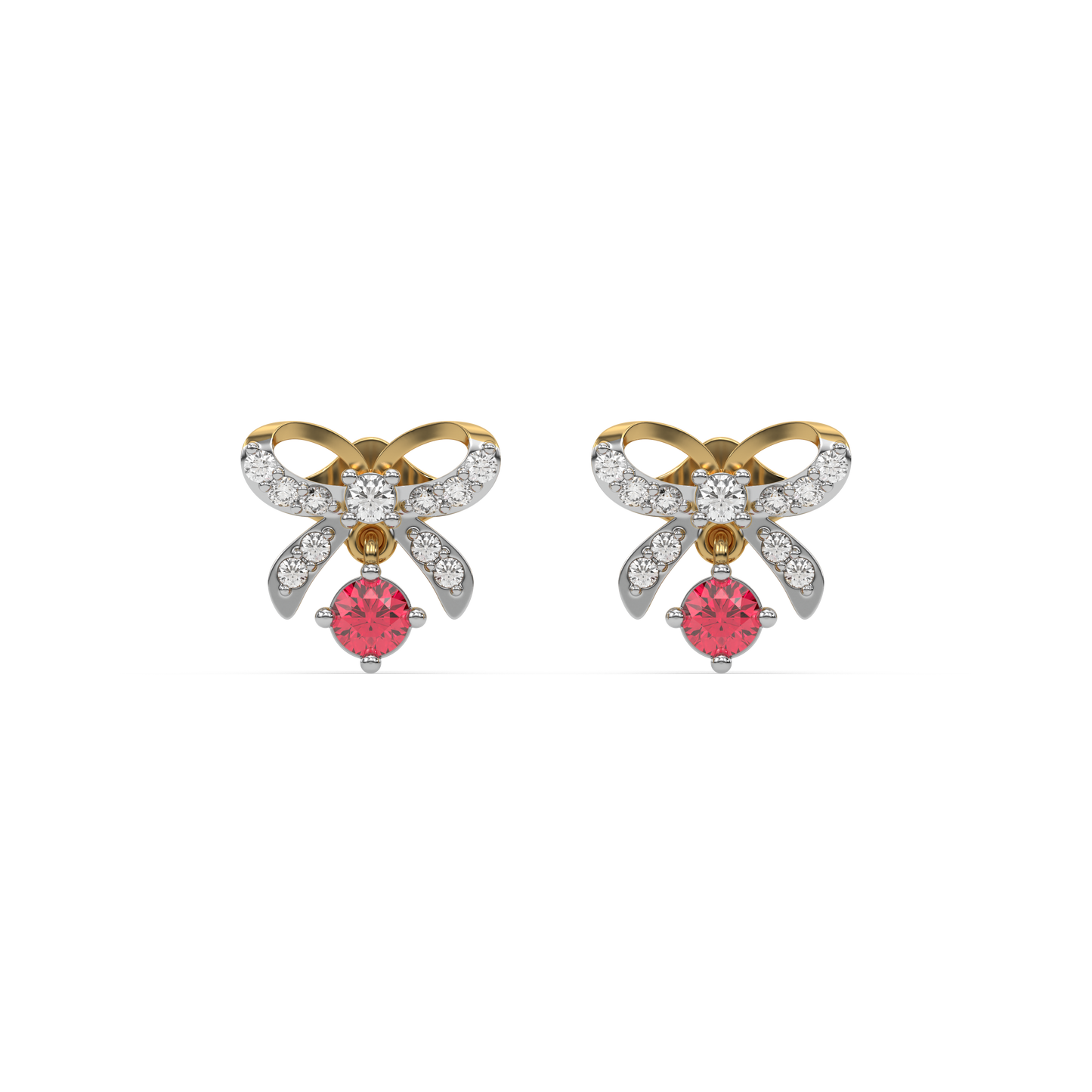 Bow Knot - Lab Diamond Stud Earrings