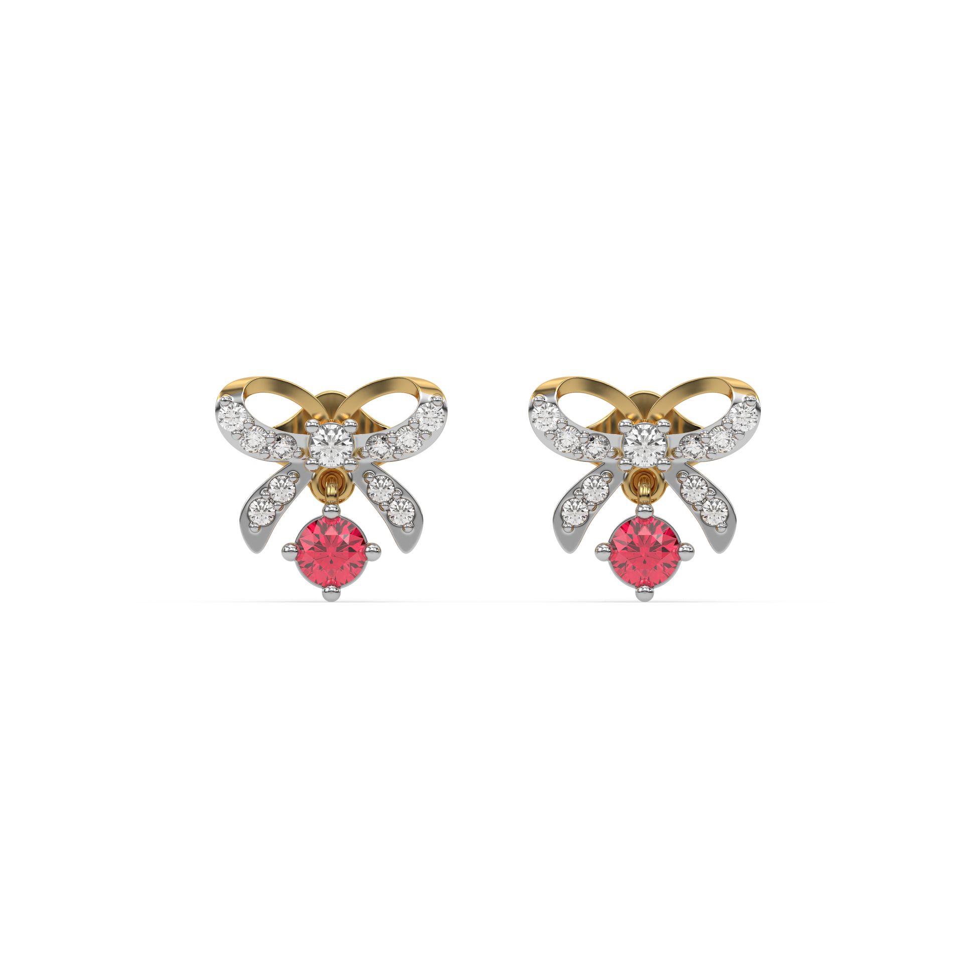 Bow Knot - Lab Diamond Stud Earrings