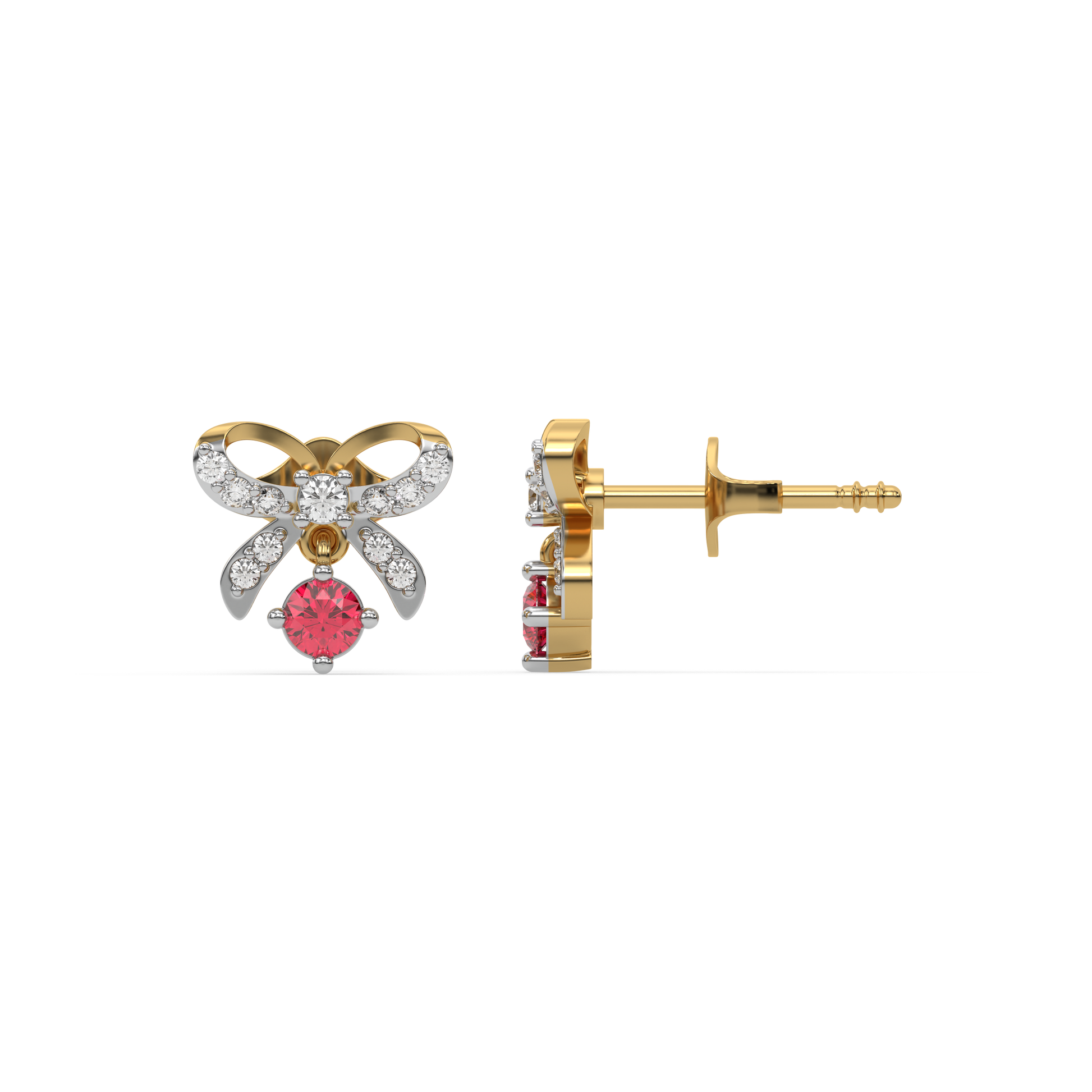 Bow Knot - Lab Diamond Stud Earrings