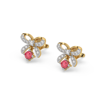 Bow Knot - Lab Diamond Stud Earrings