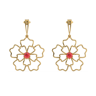 Crimson Bloom - Ruby Drops Earrings
