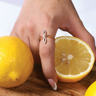 Duo Fleur - Lab Diamond Fashion Ring