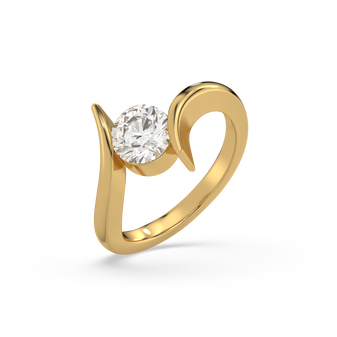 Curved Elegance - Lab Diamond Solitaire Ring