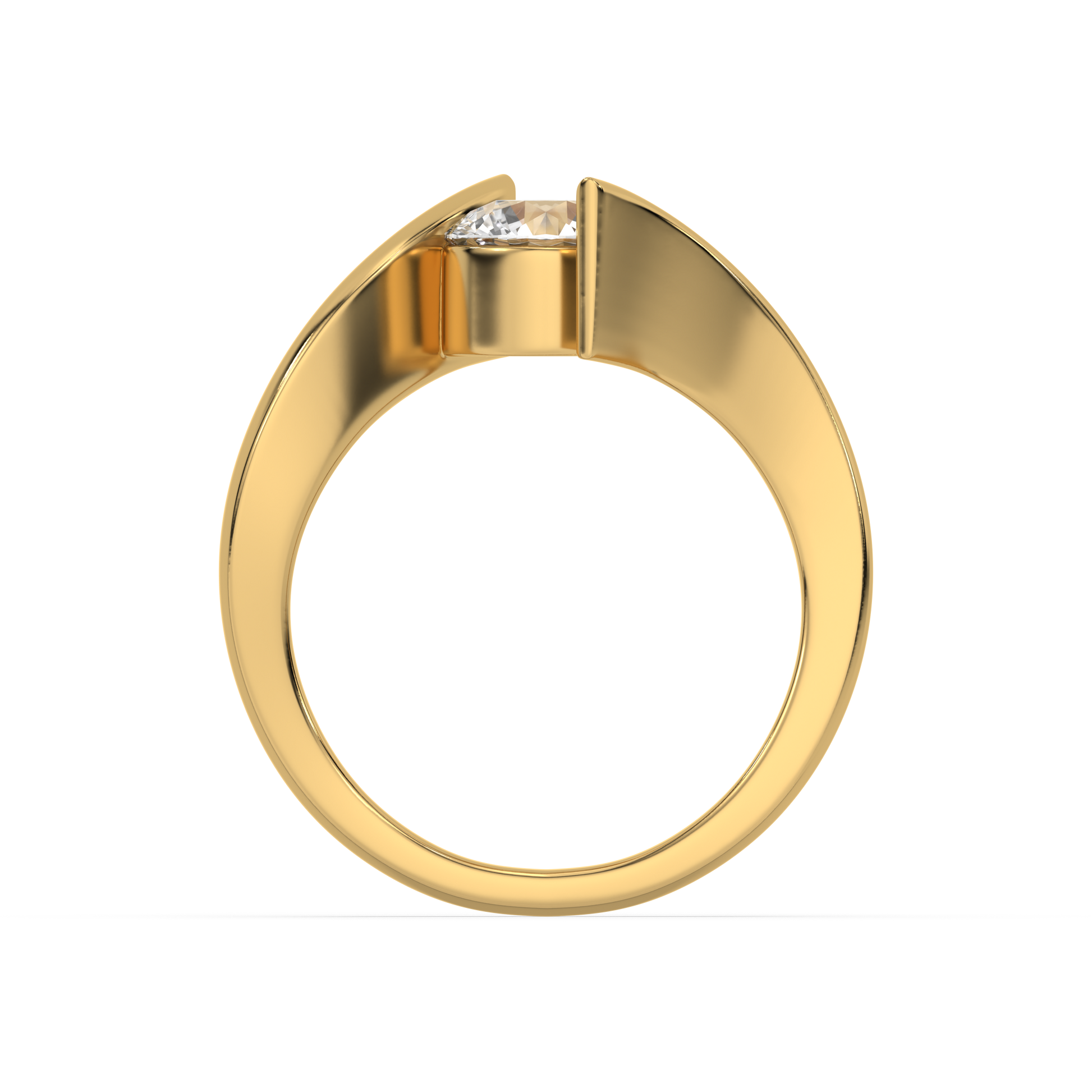 Curved Elegance - Lab Diamond Solitaire Ring