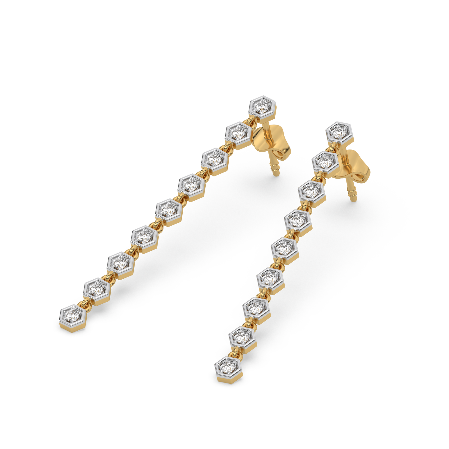 Lustrous Bezel - Lab Diamond Drop Earrings
