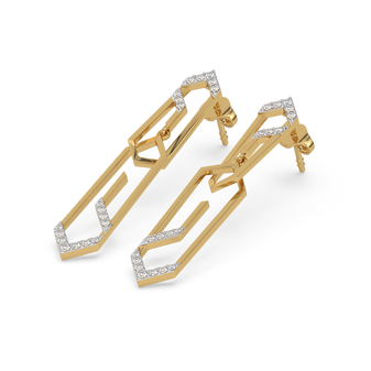 Groove Rhythm - Lab Diamond Drop Earrings
