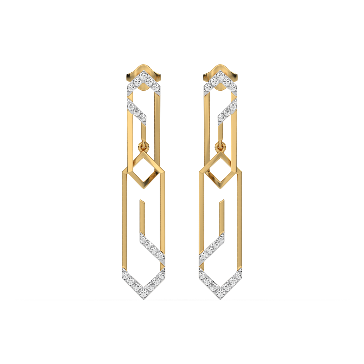 Groove Rhythm - Lab Diamond Drop Earrings