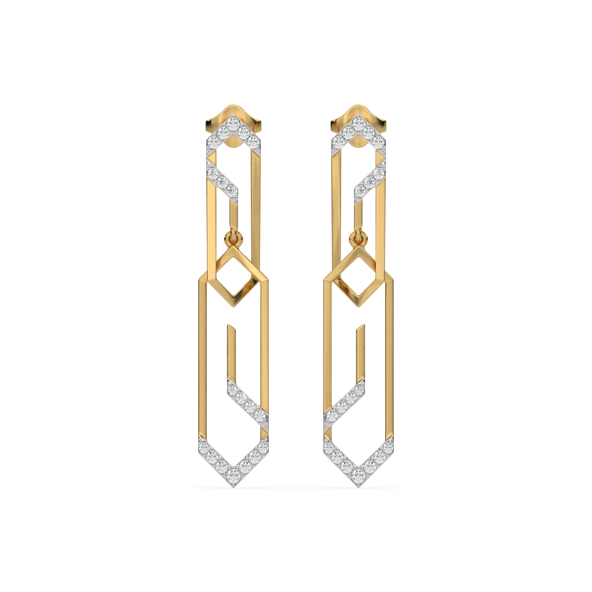 Groove Rhythm - Lab Diamond Drop Earrings