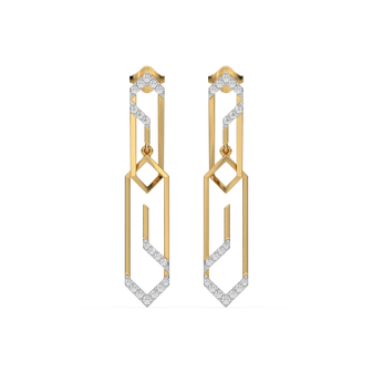 Groove Rhythm - Lab Diamond Drop Earrings