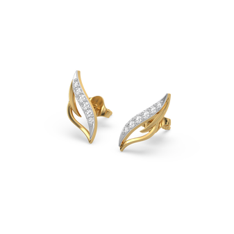 Featherlight Grace - Pure Gold Lab Diamond Stud Earrings