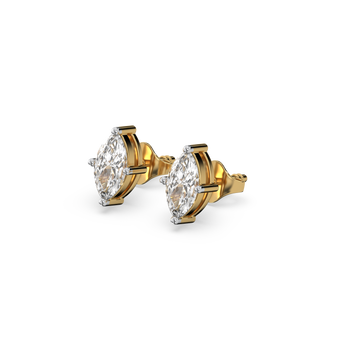 Astra Marquise - Pure Gold Lab Diamond Solitaire Stud Earrings