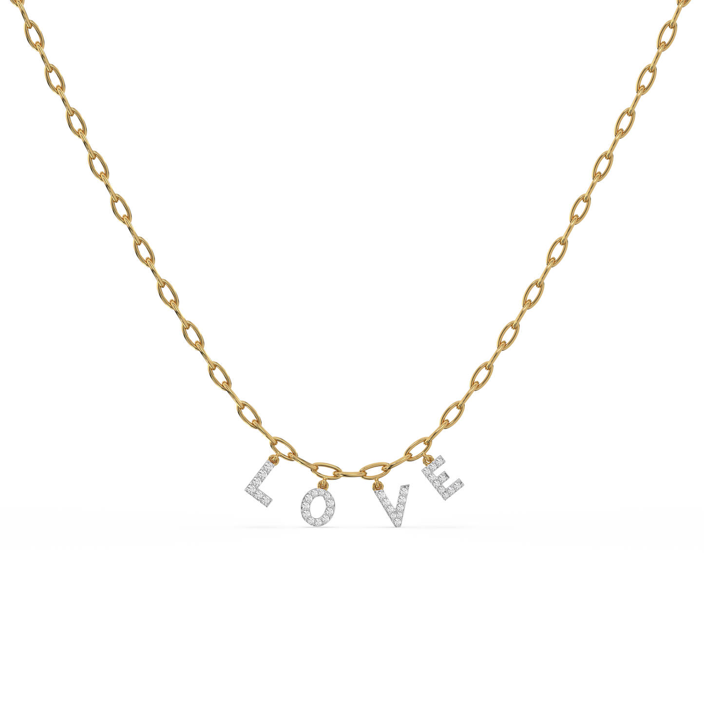 Endless Love Letter - Lab Diamond Charm Necklace