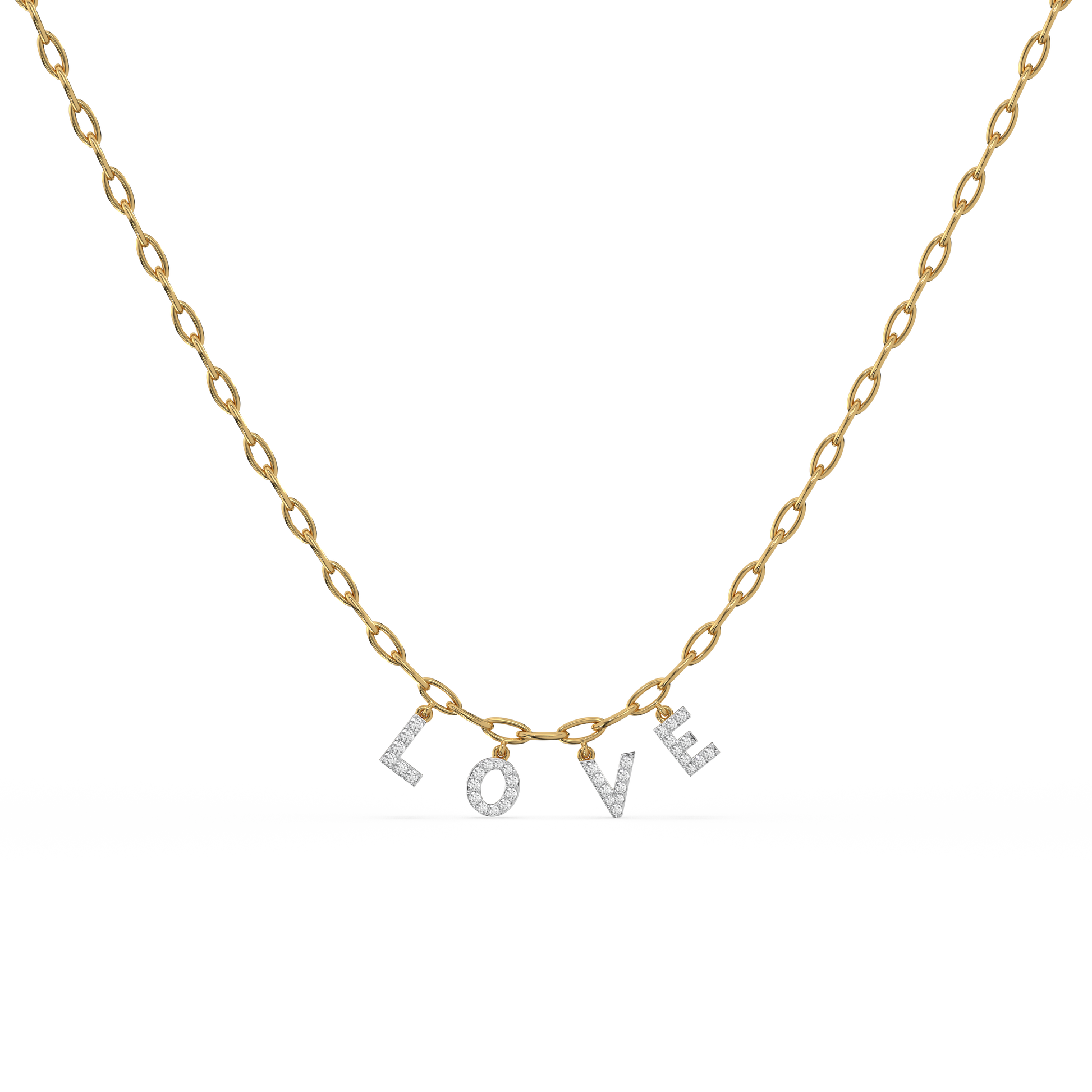 Endless Love Letter - Lab Diamond Charm Necklace