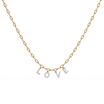 Endless Love Letter - Lab Diamond Charm Necklace