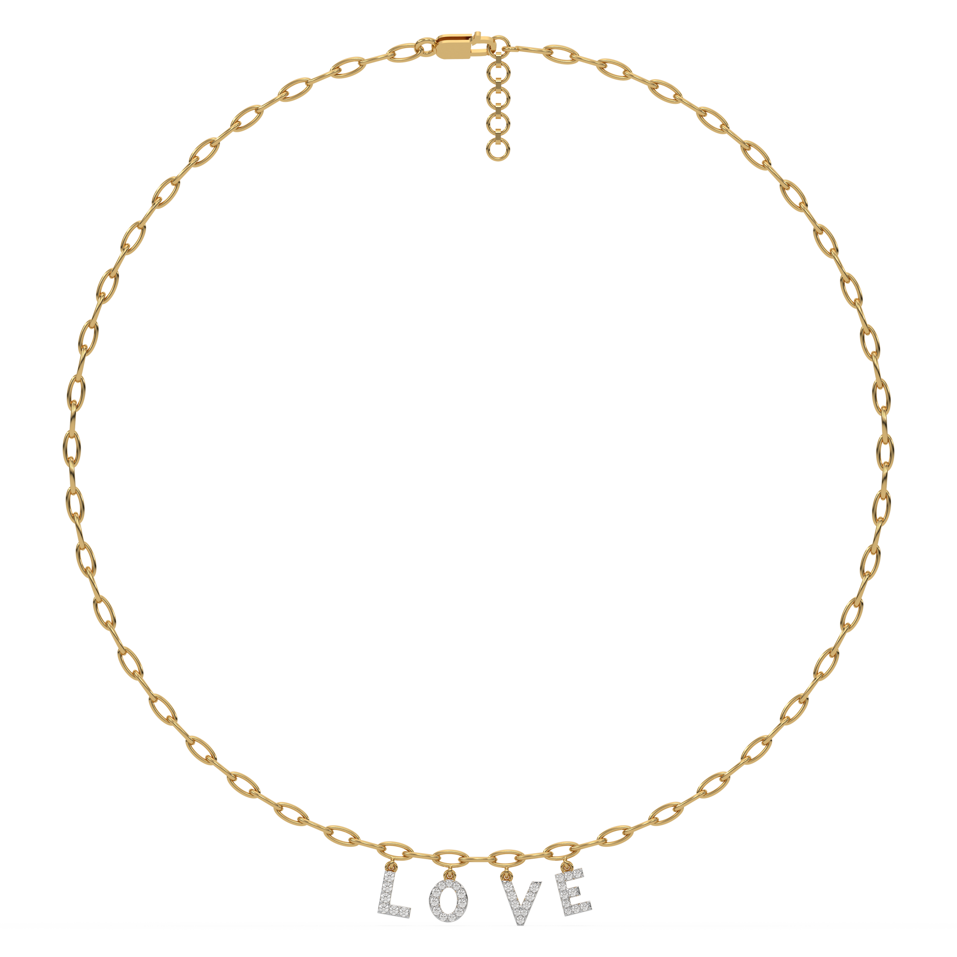Endless Love Letter - Lab Diamond Charm Necklace