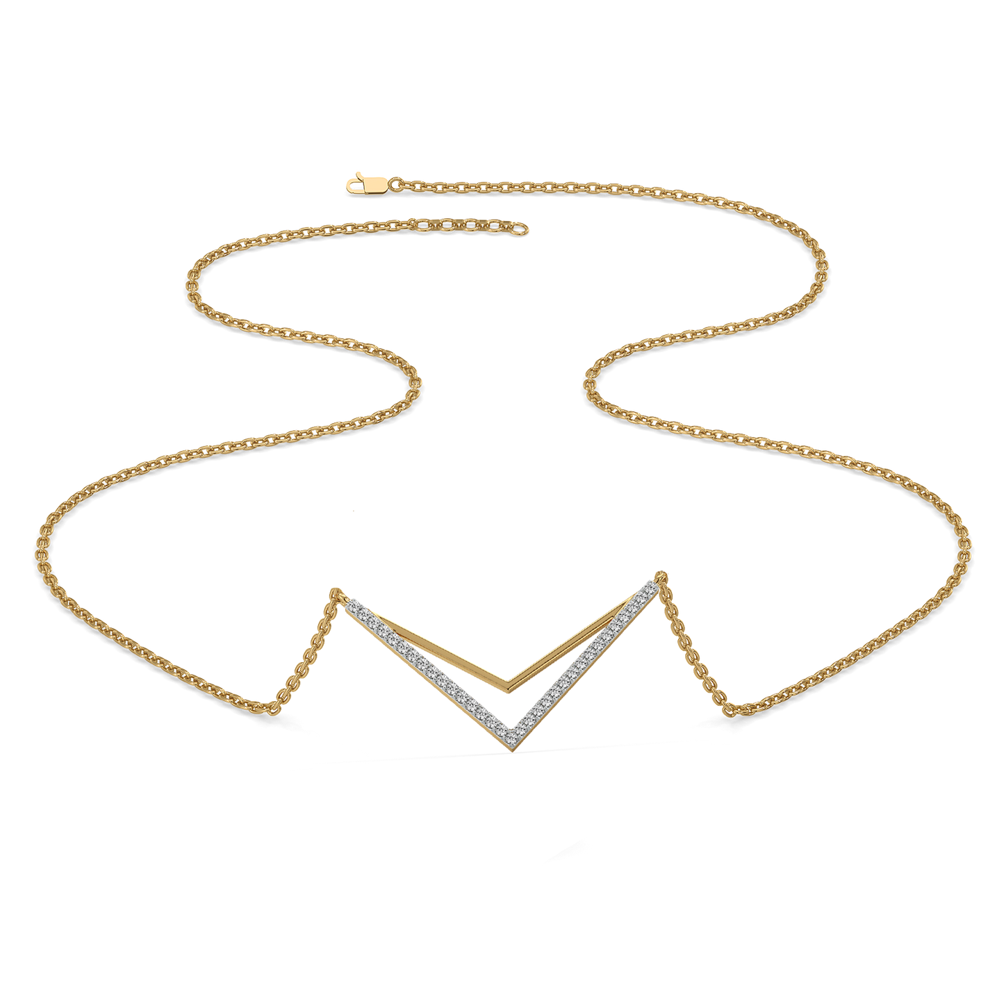 Edgy Dazzle - Lab Diamond Necklace