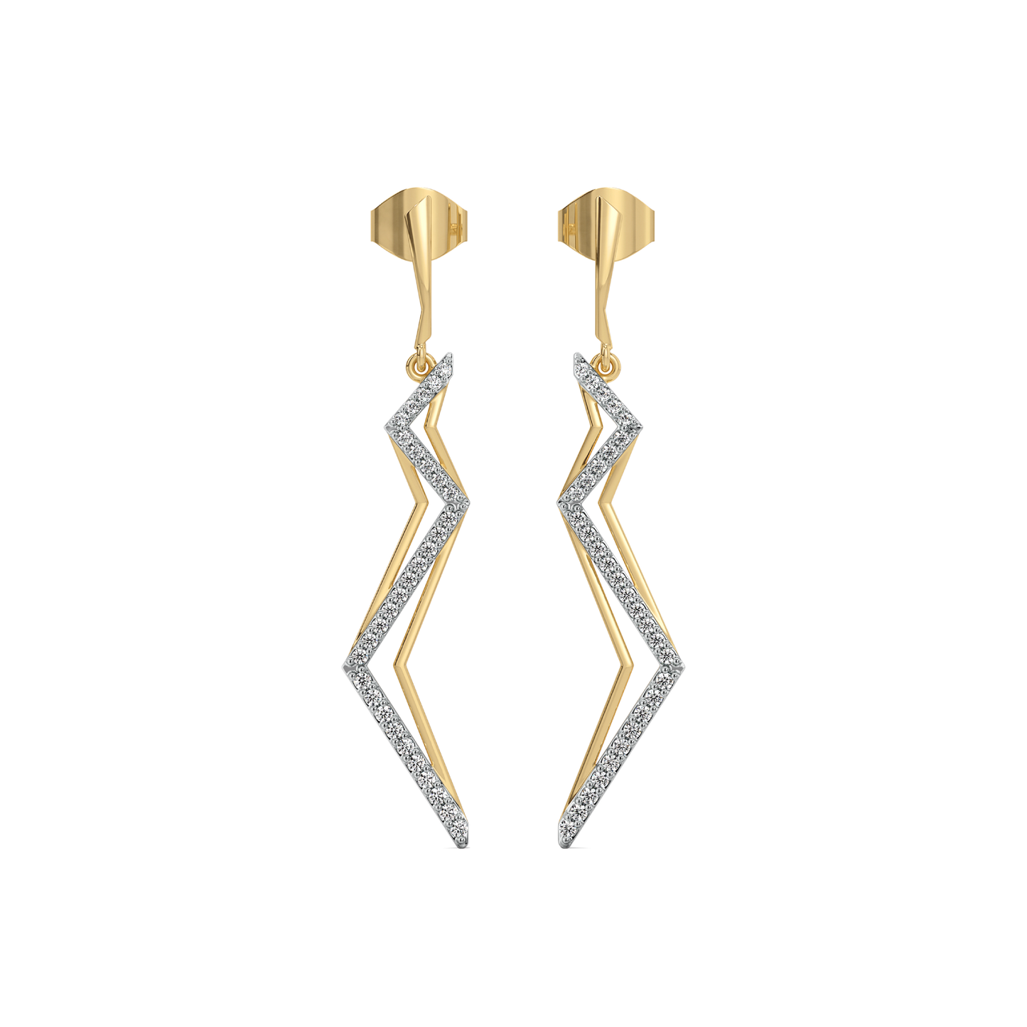 Edgy Dazzle Drops - Lab Diamond Earrings