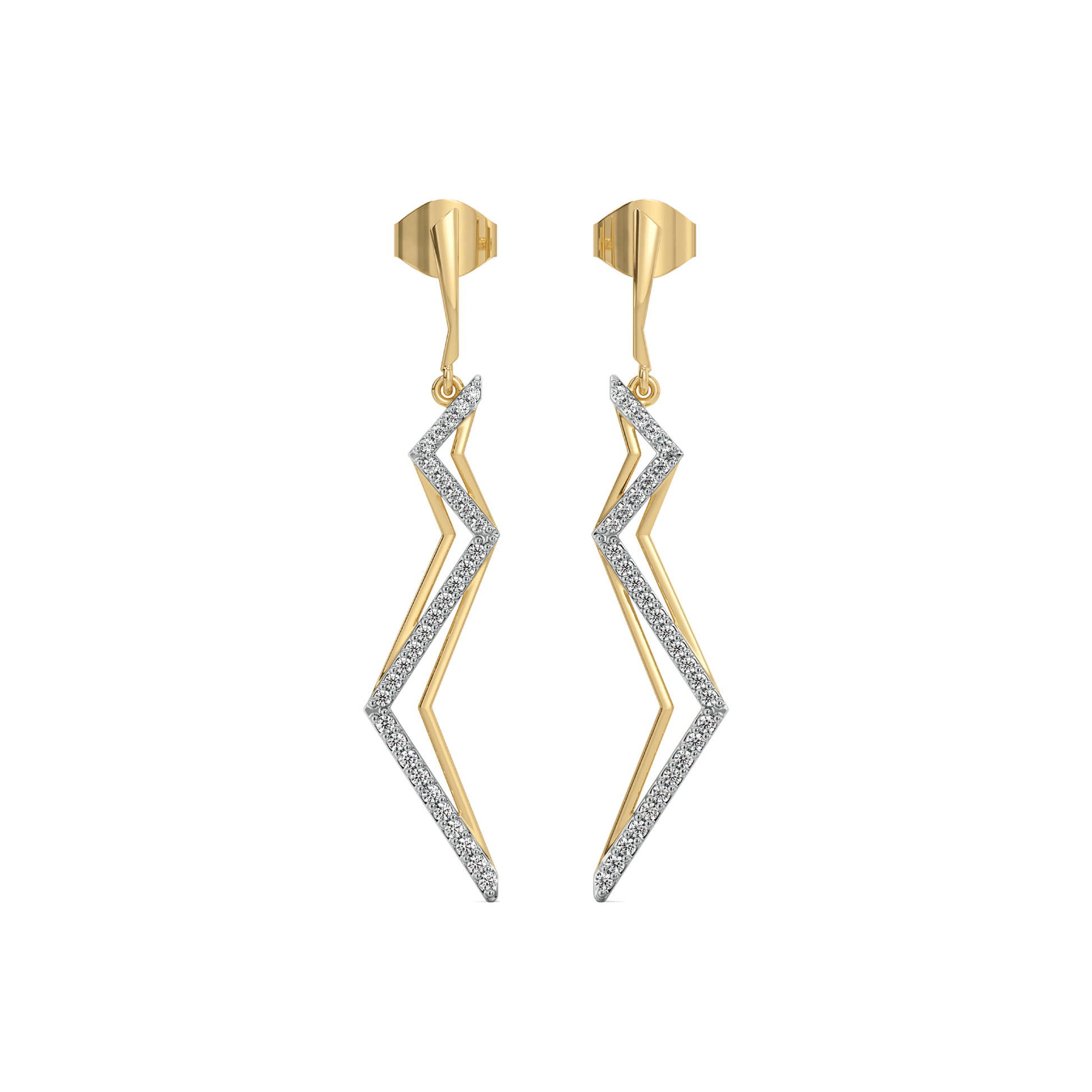 Edgy Dazzle Drops - Lab Diamond Earrings