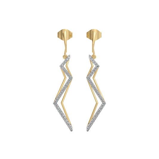 Edgy Dazzle Drops - Lab Diamond Earrings